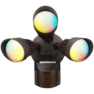 LEDVANS 3CCT LED Sensor Flood Light Dusk to Dawn 37.5W(300W Eqv.) 3 Lighting Modes, Bronze
