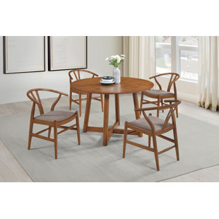 COASTER Dinah 4 - Person Rubberwood Solid Wood Dining Set