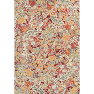 COMPANYC Floral Tapestry Handmade Hand Tufted Wool Spice Rug