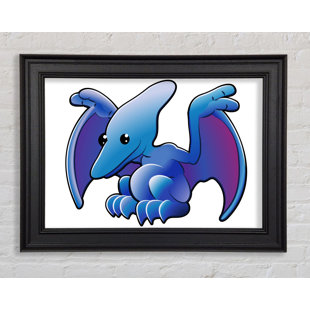 ROOMIE KIDZ Gerahmtes Leinwandbild Pterodactyl Dinosaur White
