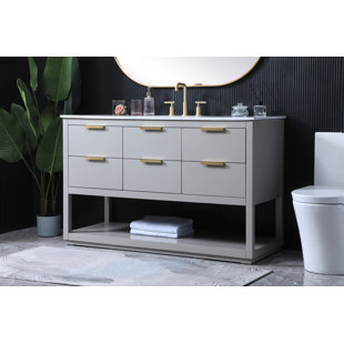 HOKKU DESIGNS Greenburg 54'' Single Bathroom Vanity with Engineered Marble Top