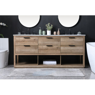 HOKKU DESIGNS Greenburg 72'' Double Bathroom Vanity with Engineered Marble Top