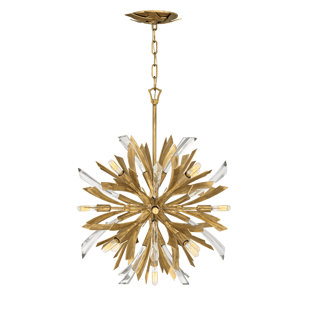 FREDRICK RAMOND Vida 22" Thirteen-Light Modern Orb Hanging Chandelier w/ Crystal Accents