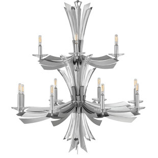 FREDRICK RAMOND Vida 12 - Light Fabric Dimmable Chandelier