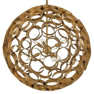FREDRICK RAMOND Centric 6-Light Orb Handcrafted Chandelier - Burnished Gold