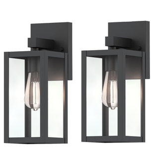 LATITUDE RUN® Tornillo 1-Light Outdoor Wall Lantern (Set of 2)