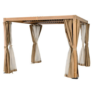 EGEIROS LIFE 10 Ft. W x 10 Ft. D Aluminum Louvered Pergola with Adjustable Canopy