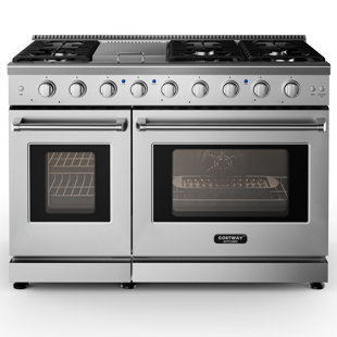 Costway 48" 6.8 Cubic Feet Smart Natural Gas Free Standing Range with 7 Burners