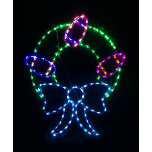 LORI'S LIGHTED D'LITES Easter Wreath with Painted Eggs Lighted Display