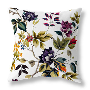 AMRITA SEN Majestic Gardens Broadcloth Throw Pillow Blown and Closed