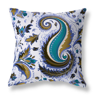 AMRITA SEN Lavish Paisley Broadcloth Throw Pillow Blown and Closed