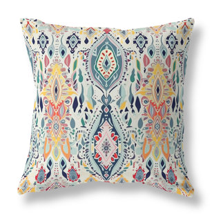 AMRITA SEN Ethnic Elegance Broadcloth Throw Pillow Blown and Closed