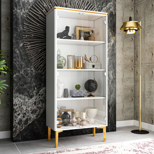 MORINOME 70.8'' H X 31.5'' W X 15.8'' D Glass Door Display Case