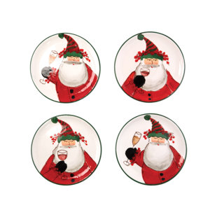 VIETRI Old St. Nick Cocktail Plates - Set of 4