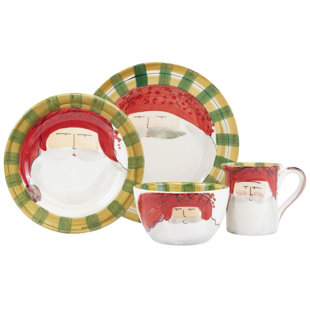 VIETRI Old St. Nick Red Hat Four-Piece Place Setting