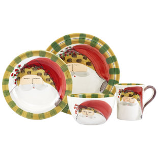VIETRI Old St. Nick Animal Hat Four-Piece Place Setting