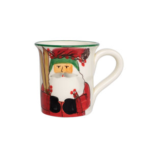 VIETRI Old St. Nick Mug - Skiing