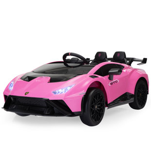 ALLIED PLUSH INC 24V Kids Ride on Cars Licensed Lamborghini STO Battery Powered Electric Car with Remote Control