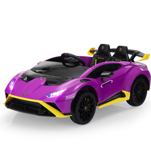 ALLIED PLUSH INC 12V Electric Kids Ride On Cars Licensed Lamborghini STO Sports Car with 360° Drifting