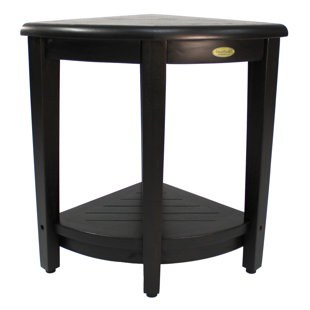 DECOTEAK Bathroom Elegance 16'' W Teak Corner Shower Bench
