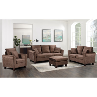 LATITUDE RUN Ailla 3 - Piece Velvet Living Room Set