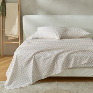 PATINA VIE MAISON 100% Cotton Percale Floral Printed Cool & Crisp Sheet Set