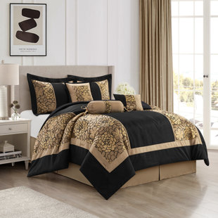 NANSHING AMERICA, INC Sibyl 7 Piece Jacquard Comforter Set