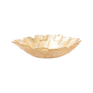 VIETRI Moon Glass Leaf Medium Bowl