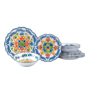 CERTIFIED INTERNATIONAL Flores Melamine 12 pc Dinnerware Set