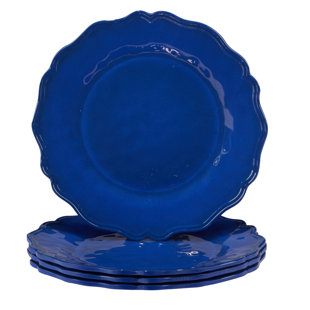 CERTIFIED INTERNATIONAL Blue Indigo Crackle Melamine Set of 4 Salad Plate 9" (Set of 4)