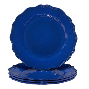 CERTIFIED INTERNATIONAL Blue Indigo Crackle Melamine Set of 4 Dinner Plate 11" (Set of 4)