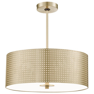 GEORGE KOVACS BY MINKA Grid 1 - Light Brushed Nickel Shaded Pendant