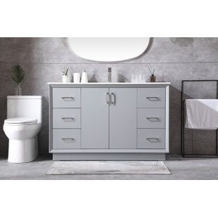 HOKKU DESIGNS Hette 54'' Single Bathroom Vanity with Engineered Marble Top