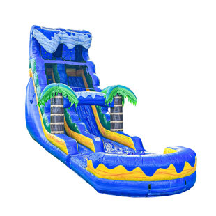 XJUMP Surf Beach 19' Tall Inflatable With Detachable Pool Water Slide (with Blower)