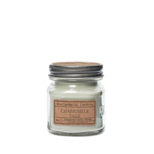ECO CANDLE CO Chamomile Sage Scented Jar Candle with Glass Holder