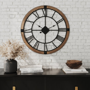 TRENT AUSTIN DESIGN® Marinela Round Wood Modern Farmhouse Wall Clock