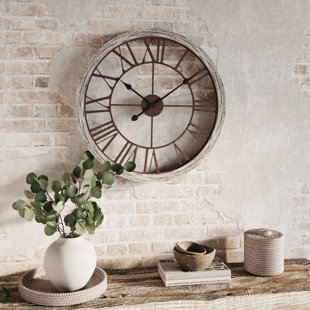 LAUREL FOUNDRY MODERN FARMHOUSE® Calista Round Modern Farmhouse Wall Clock