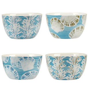 CERTIFIED INTERNATIONAL Beyond the Shore Set of 4 Ice Cream Bowls 5.25in Diam x 3in 24oz (Set of 4)