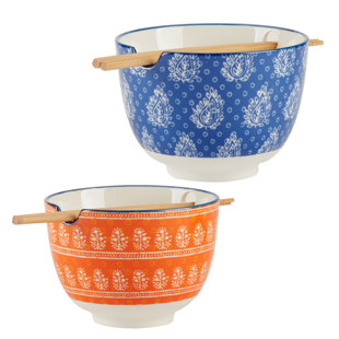 CERTIFIED INTERNATIONAL Carnival Multi Set of 2 Ramen Bowl 2 asst. 5.75in Diam x 4in 26oz (Set of 2)