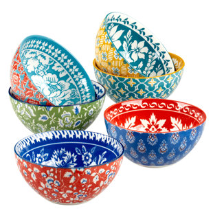 CERTIFIED INTERNATIONAL Panache Set of 6 All Purpose Bowl 4.75in 6 asst 4.75in Diam x 2.25in 13oz (Set of 6)