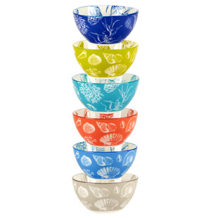 CERTIFIED INTERNATIONAL Seaside Set of 6 All Purpose Bowl 4.75in 6 asst 4.75in Diam x 2.25in 13oz (Set of 6)