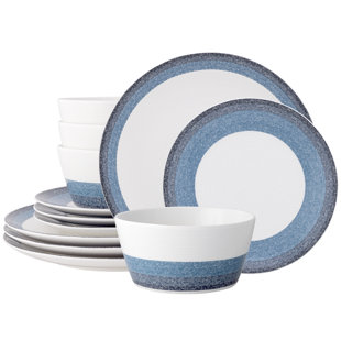 Noritake Colorscapes Layers Coupe 12-Piece Dinnerware Set, Service for 4