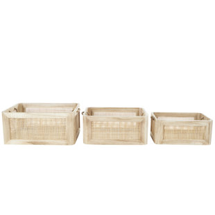Birch Lane™ Amella Solid Wood Basket (Set of 3)