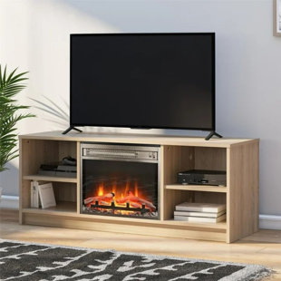 CG INTERNATIONAL TRADING Fireplace TV Stand For Tvs Up To 55", Natural