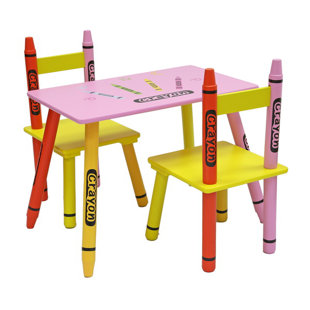 ZOOMIE KIDS Jimmie Kids 3 Piece Rectangular Play / Activity Table and Chair Set