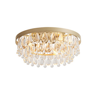 ROSDORF PARK Kloie 3-light 15" Brushed Champagne Silver Flush Mount