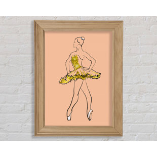 ROSDORF PARK Goldene weiße Ballerina Gerahmter Druck Wandkunst