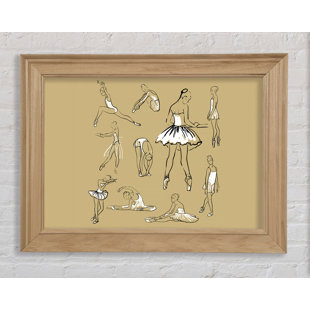 ROSDORF PARK MacLaine Beige Weiß Ballerina 1 Gerahmter Druck Wandkunst