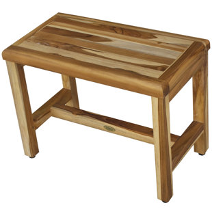 ECODECORS Earthy Teak Classic 24'' W Teak Shower Bench