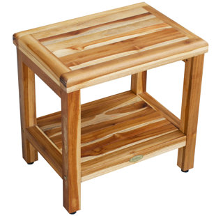 ECODECORS Earthy Teak Classic 18'' W Teak Shower Bench
